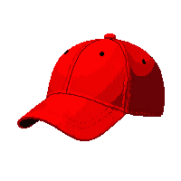 red baseball cap