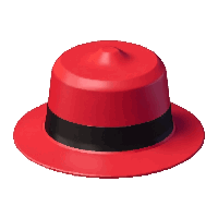 red bowler hat