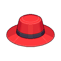 red straw hat