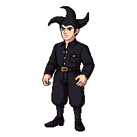 black jesters outfit