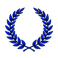 blue laurel wreath