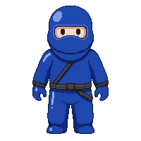 blue ninja garb