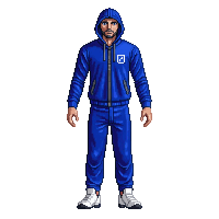 blue tracksuit