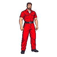 red jumpsuit