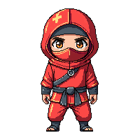red ninja garb