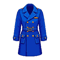 blue trench coat