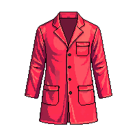 red lab coat