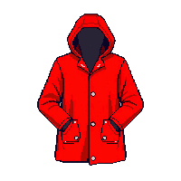red rain coat