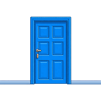 door blue painted