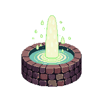 fountain of magic glowing