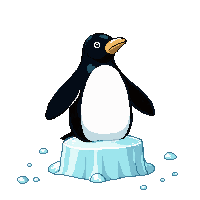 winter penguin statue ice