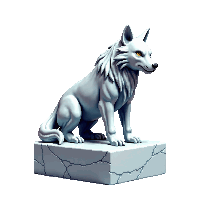 wolf statue marble