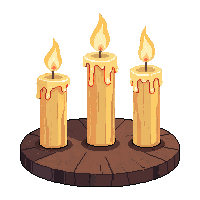 candle trio melted
