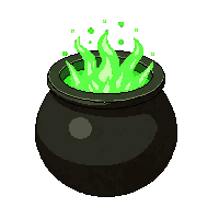 cauldron bubbling green