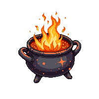 lava molten metal cauldron