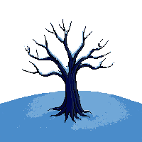 dead tree winter midnight