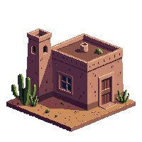 desert adobe house midnight