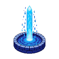 fountain of magic glowing midnight