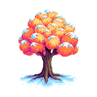 frozen tree autumn midnight