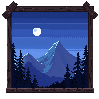 painting framed landscape midnight