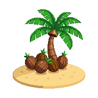 beach coconut pile