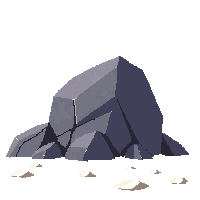 beach large boulder