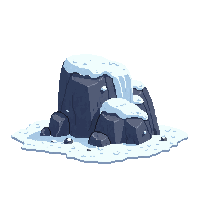 snow large boulder