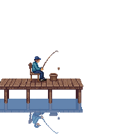 fisherman sitting pier