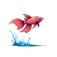 betta fish leaping