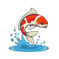 koi leaping