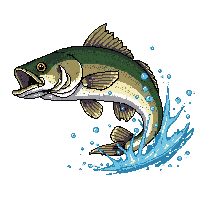 largemouth bass leaping