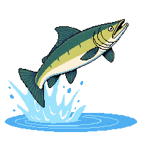 muskellunge leaping