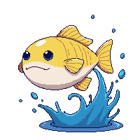 pufferfish leaping