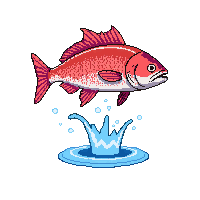 red snapper leaping