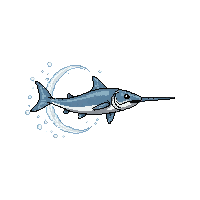 swordfish leaping