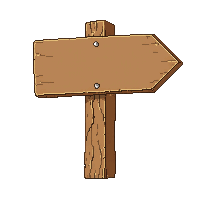 wooden sign arrow pointing right brown