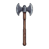 pickaxe iron pointed wooden long handle
