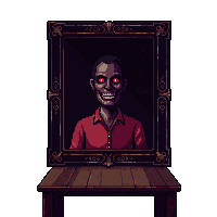 cursed painting evil portrait moving eyes 026