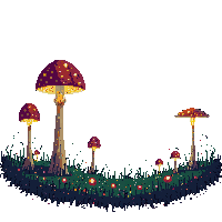 dark forest mushrooms glowing fungus 028