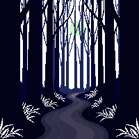 dark forest path moonlit trail horror environment 002
