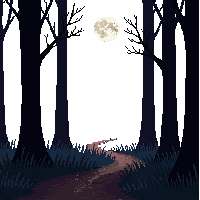 dark forest path moonlit trail horror environment 026