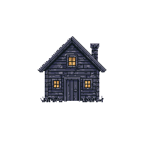 dark forest witch hut small cabin 012