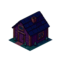 dark forest witch hut small cabin 030