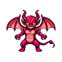 demon imp small red devil mischievous 002
