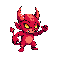 demon imp small red devil mischievous 008