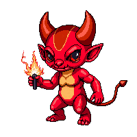 demon imp small red devil mischievous 014