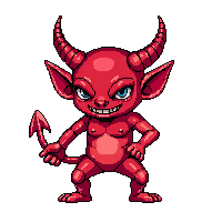 demon imp small red devil mischievous 020