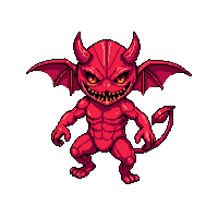 demon imp small red devil mischievous 026