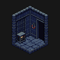 horror dungeon cell iron bars chains 025