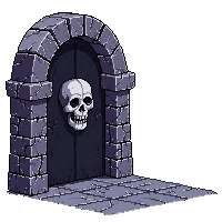 horror dungeon skull wall bones 005